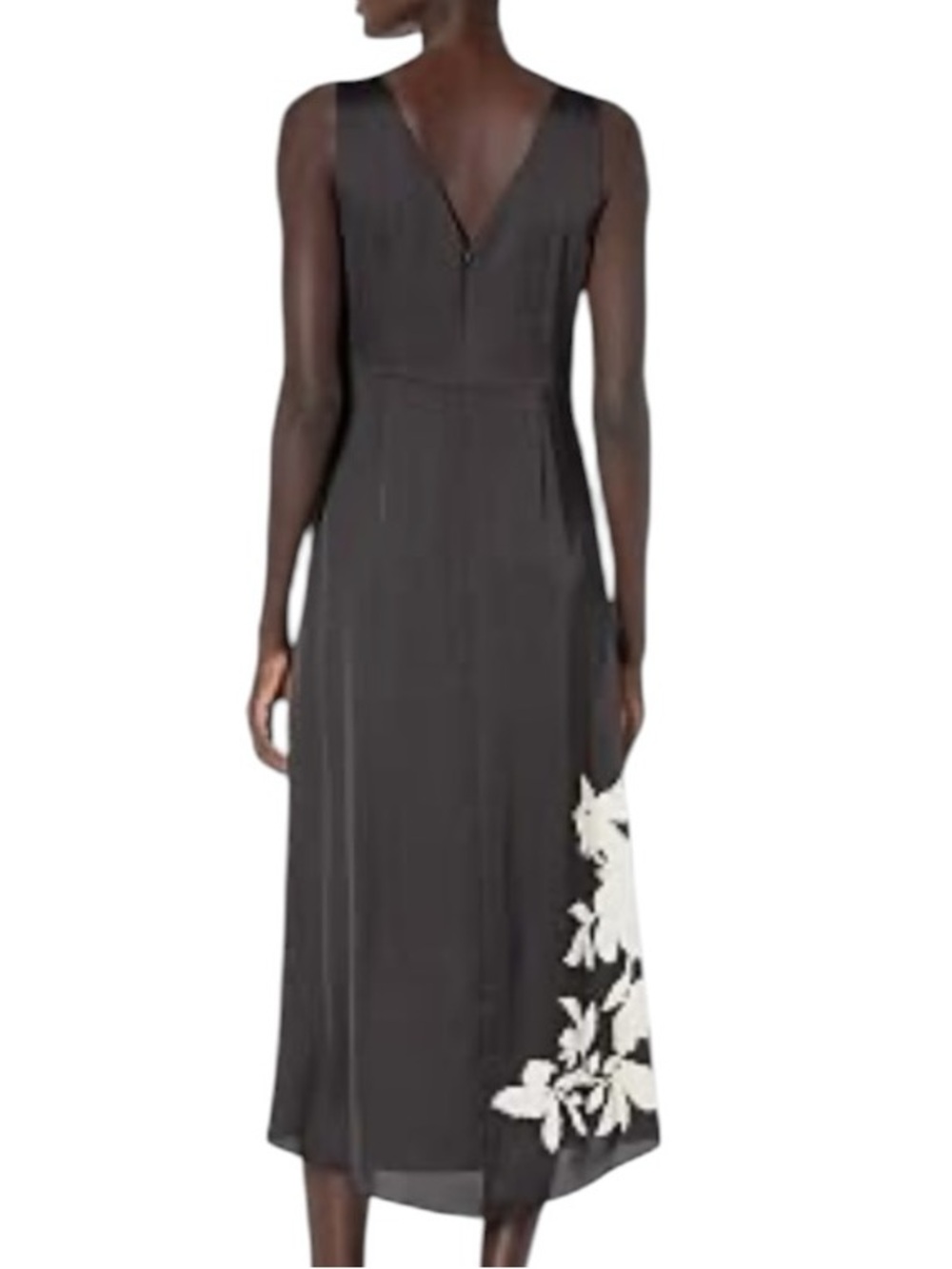 Vince Black Floral Slip Dress Sz 4 - Picture 3 of 10